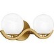 preview thumbnail 3 of 6, Spherical 2-Light Aged Brass Bath Light