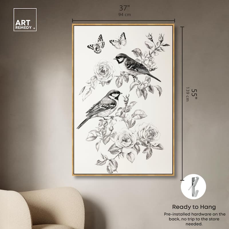 Perched Pair I Canvas by Art Remedy