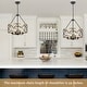 preview thumbnail 20 of 34, 4-Light Circle Hanging Candlestick Linear Foyer Chandelier Lighting Fixture for Dining Room Kitchen Island