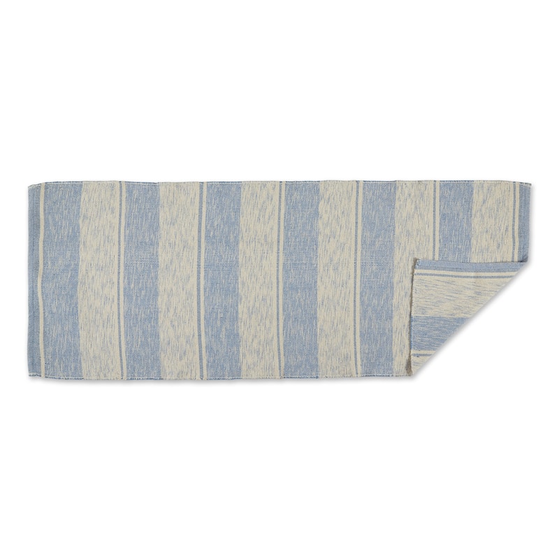 DII French Blue Variegated Plaid Recycled Yarn Rug (Set of 2) - Big
