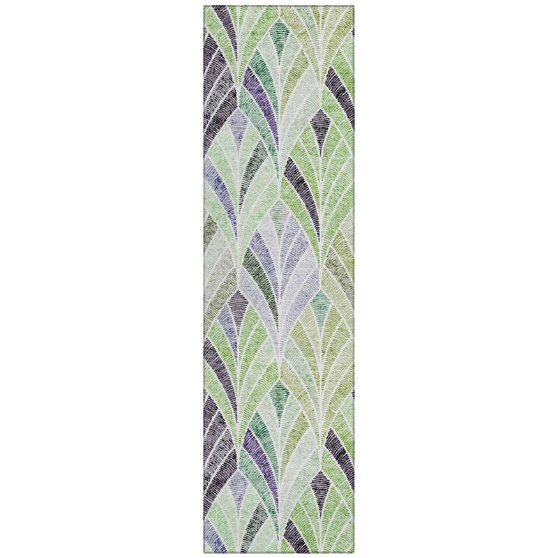 Machine Washable Indoor/ Outdoor Chantille Modern Mosaic Rug