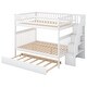 preview thumbnail 9 of 12, Full over Full Bunk Bed with Trundle and Staircase,Gray