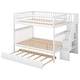 preview thumbnail 9 of 12, Full over Full Wooden Bunk Bed with Trundle and Storage Staircase,Classic Design