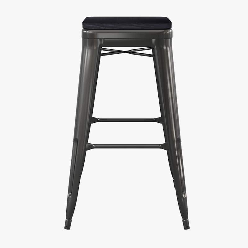 All-Weather Backless Commercial Bar Stool with Poly Resin Seat