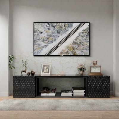 67.32" Floating TV Stand with Hidden Storage and 220lb Capacity