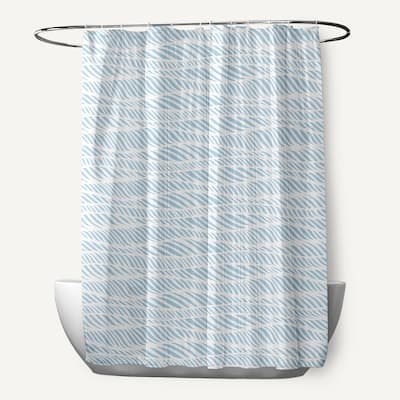 Rolling Waves Geometric Print Shower Curtain