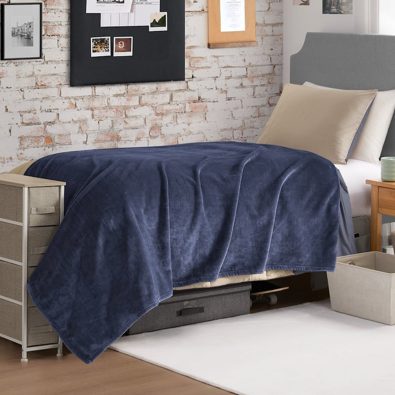 The Sheet Lab Solid Plush Throw Blankets