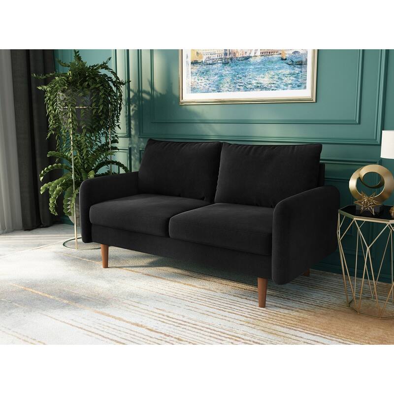 58'' Velvet Square Arm Loveseat