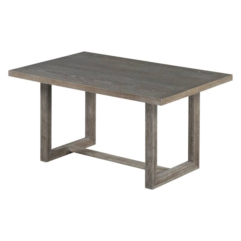 60" Wood Rectangular Kitchen Table, 6-Piece Dining Table Set with 4 Upholstered Chairs & Bench, for Kitchen & Dining Room