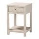 preview thumbnail 1 of 10, Dansby Modern Beige Faux Shagreen 1-Drawer End Table Beige
