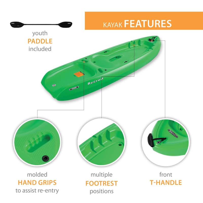 Lifetime Recruit 66 Youth Kayak- Spring Green
