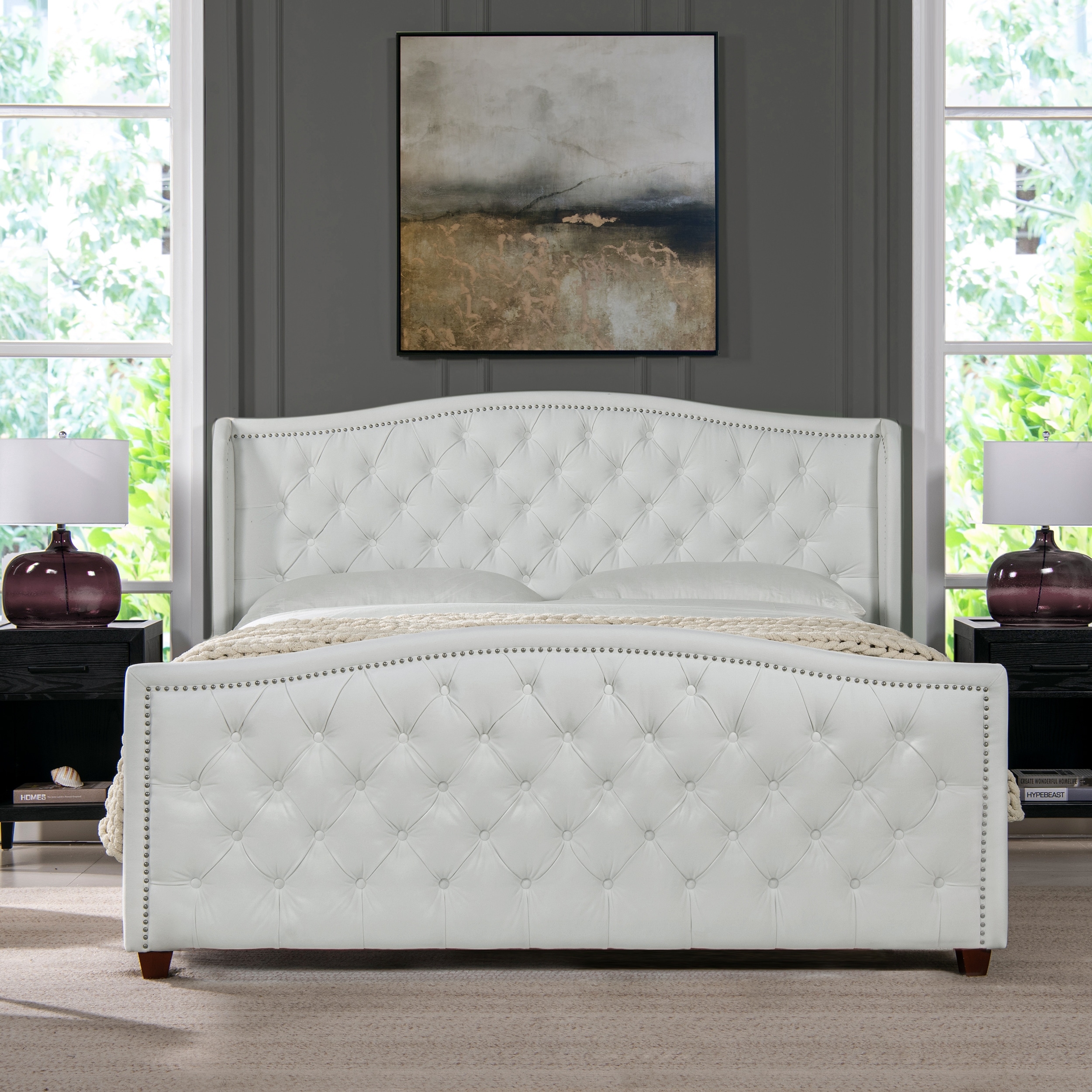 Marlon tufted upholstered shop standard bed