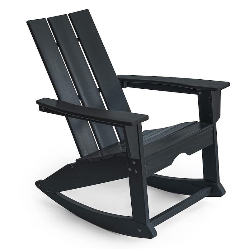 Modern Outdoor Adirondack Rocking Chair,Patio Rocker Chair,All Weather HDPE Plastic Adirondack Rocker for Poolside, Lawn, Garden
