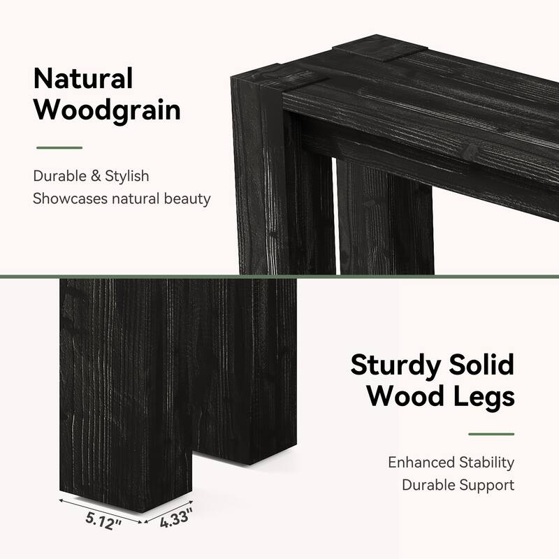 Solid Wood Console Table 70.9-Inch Long Narrow Sofa Table Behind Couch