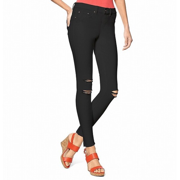 hue black denim jeggings