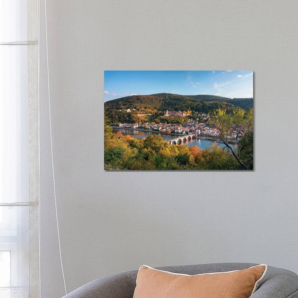 iCanvas "Autumn View Of Heidelberg Castle And Old Bridge, Baden-Wuerttemberg, Germany" by Jan Becke Canvas Print