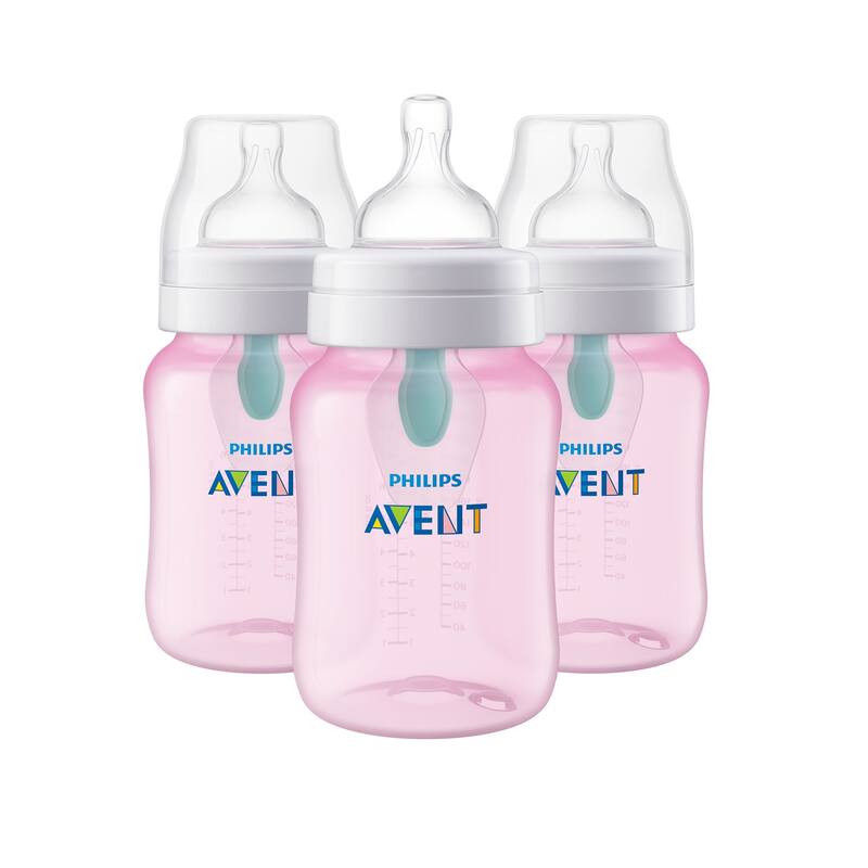 Philips Avent Anti-colic Bottle With AirFree Vent 9oz 3pk - Plastic - Pink
