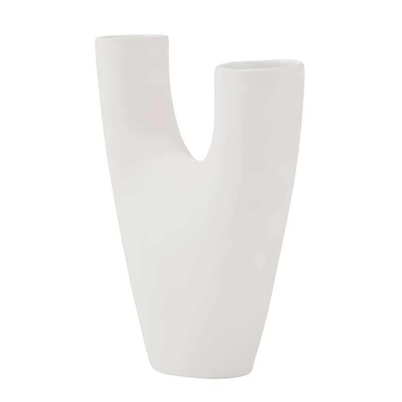 Renwil Avignon Indoor Ceramic Stoneware Small Vase, Matte Off-White