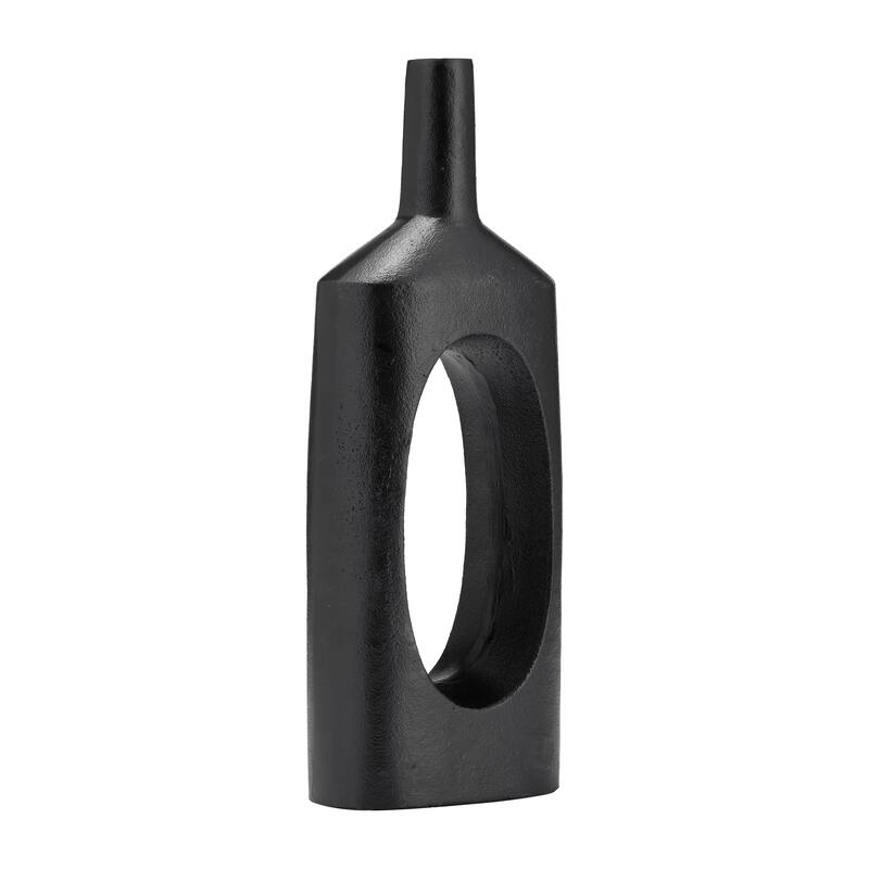Sagebrook Home Metal, Open Cut Out Vase - Black