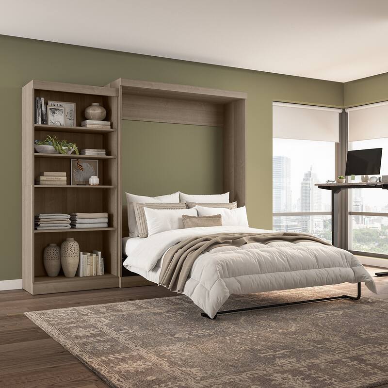 Pur Queen Murphy Bed with Closet Organizer (101W) by Bestar