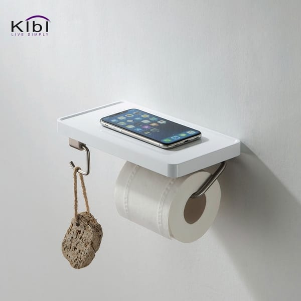 toilet paper holder with shelf brushed nickel