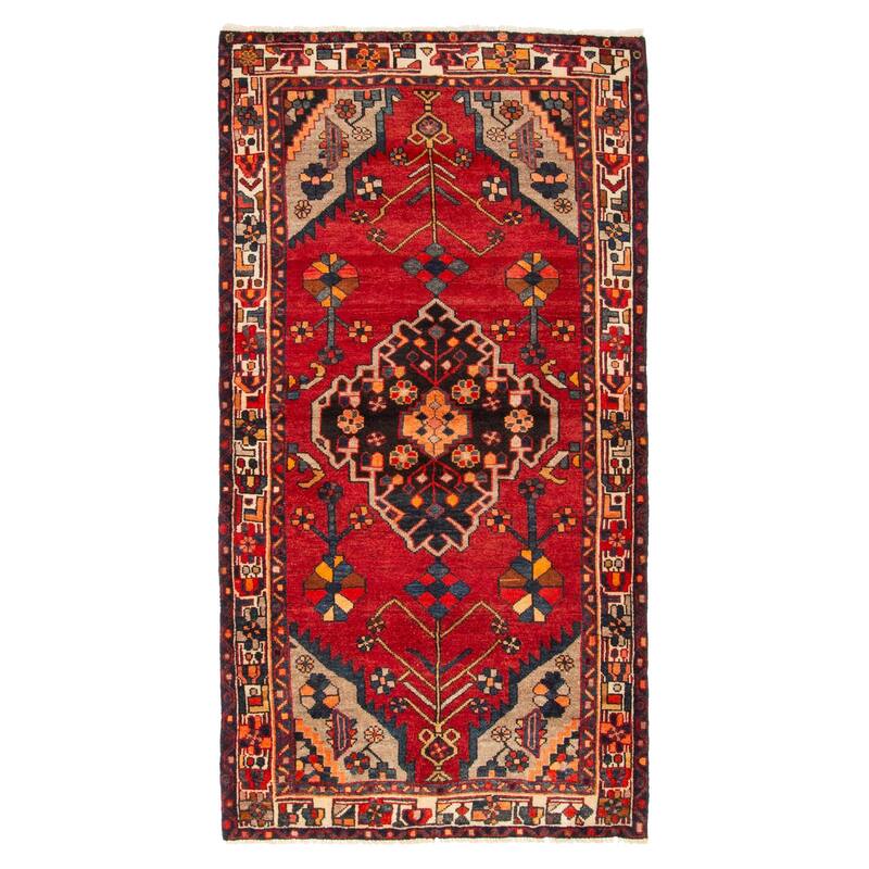 ECARPETGALLERY Hand-knotted Konya Anatolian Red Wool Rug - 3'10 x 7'6