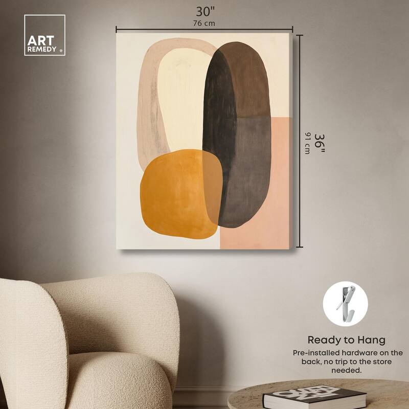 Burnt Ochre Orbit Canvas by Art Remedy, Gallery Wrapped