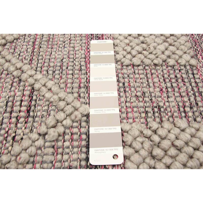 ECARPETGALLERY Braid weave Sienna Grey Wool Rug - 4'11 x 8'4