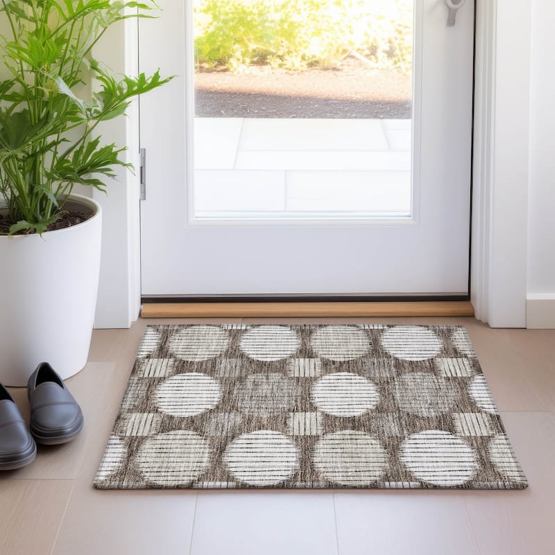 Premium Washable Super Soft Modern Pop Mayfield Rug - Brown - 1'8" x 2'6"