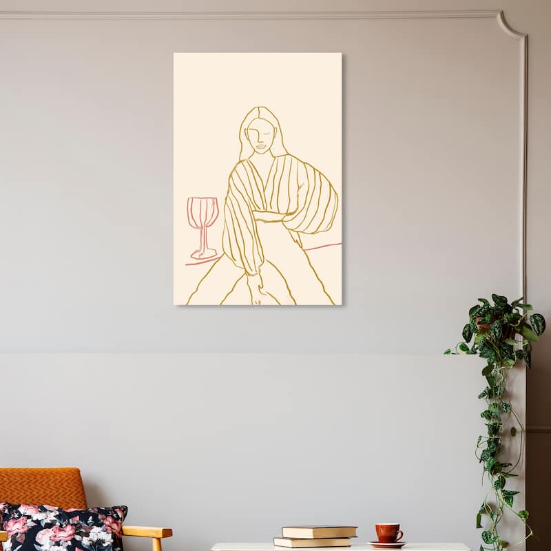 Wynwood Studio Canvas Fashion and Glam Ready at Home Green and Rose Pink Modern & Contemporary Wall Art Canvas Print - 30 x 20