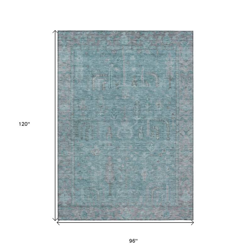 HomeRoots Oriental Traditional Rectangle Outdoor Rug