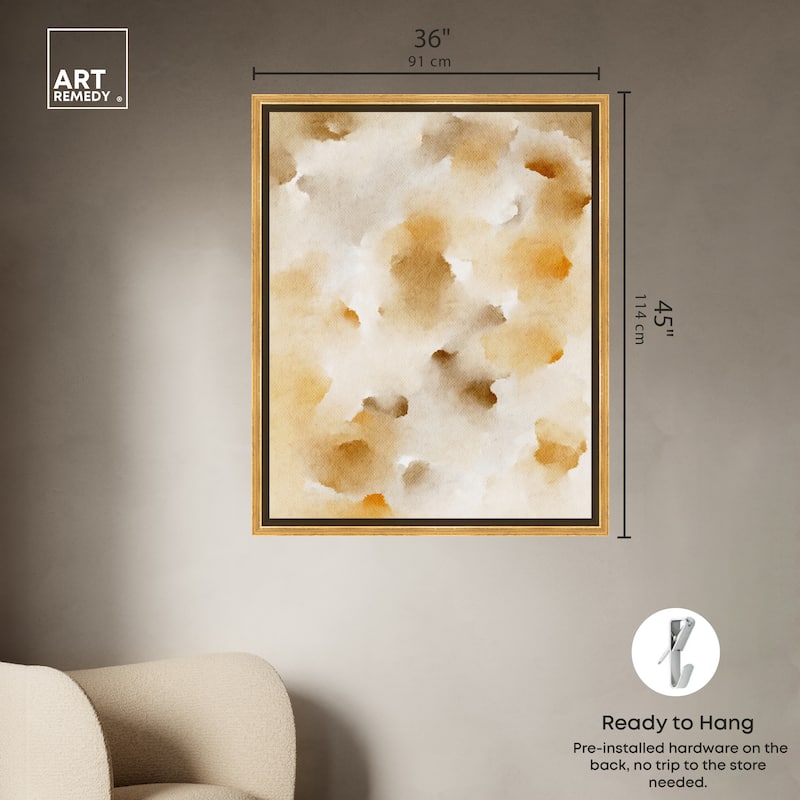 Art Remedy Pearls And Amber Framed Watercolor Boho Abstracts