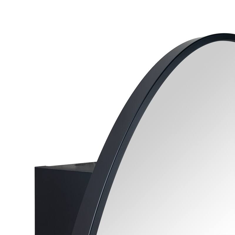 Surface Mount Oval Bathroom Medicine Cabinet with Mirror and adjustable shelves - 20" x 30"