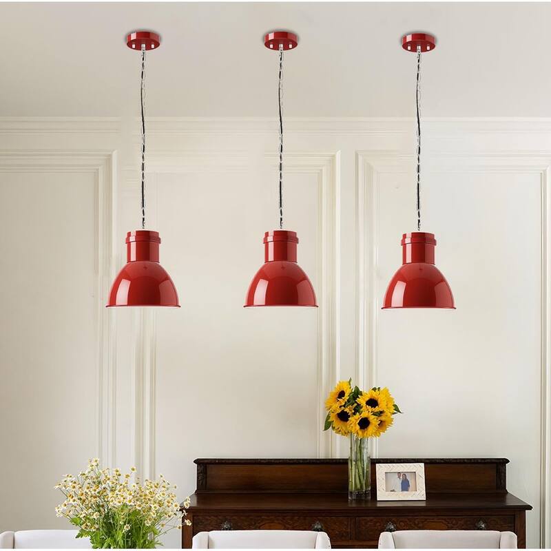 Vintage light fixtures red pendant light metal island lights