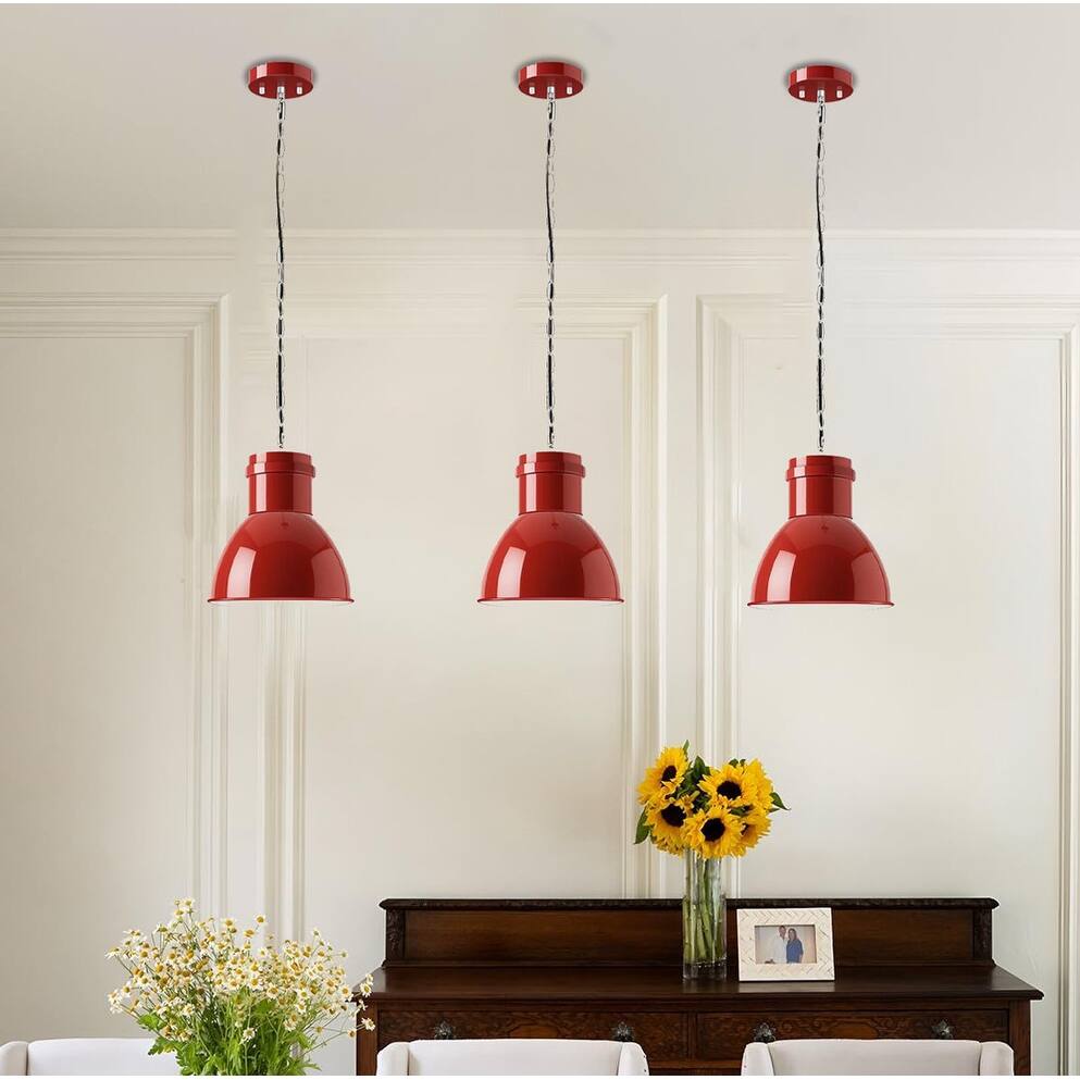 Vintage light fixtures red pendant light metal island lights