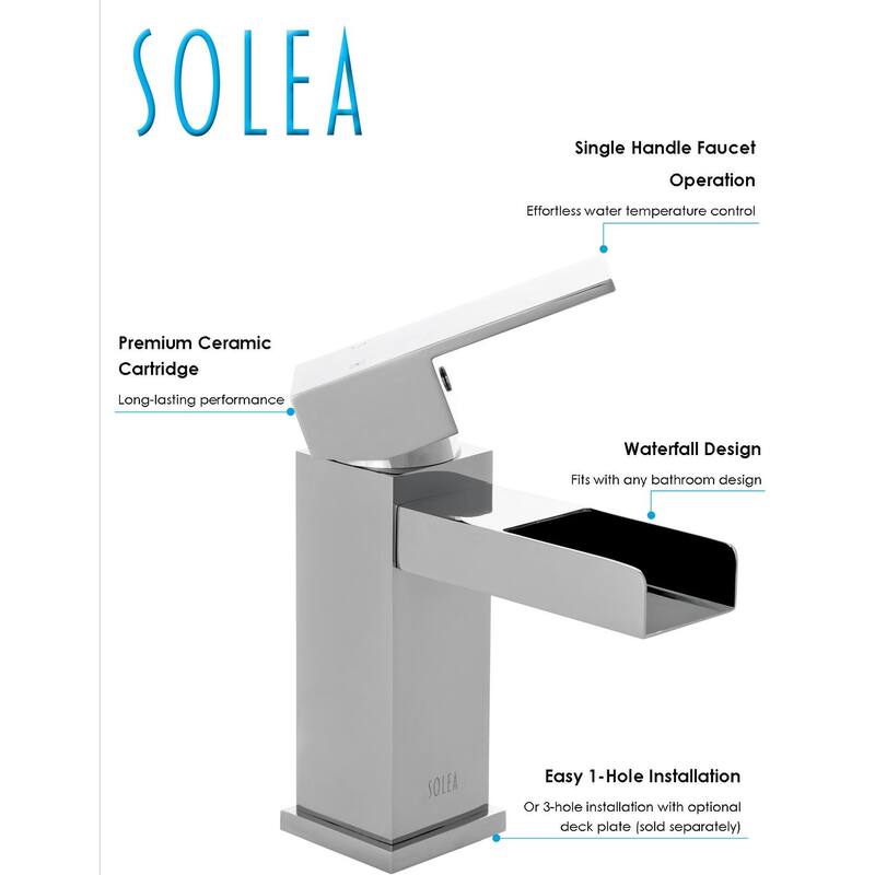 SAFAVIEH Solea Calm Waterfall 6-inch Chrome Single-handle Vessel Bathroom Faucet - 1.9" x 5.6" x 5.9"
