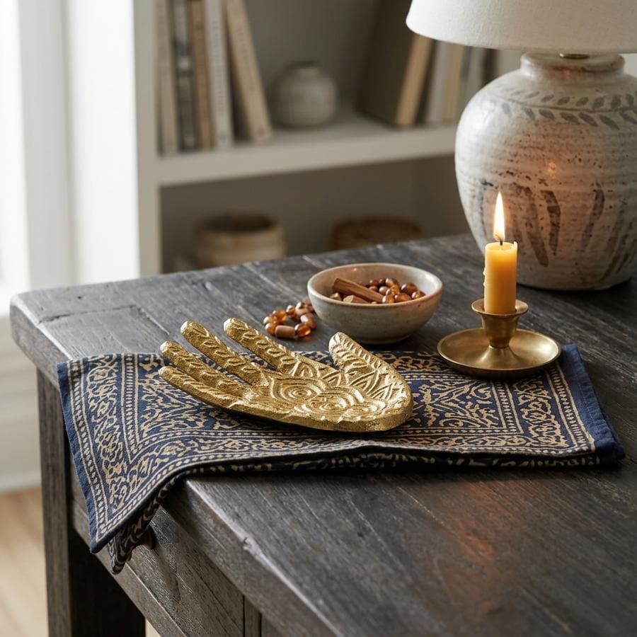 Gold Metal Alain Eastern Inspired Table Decor