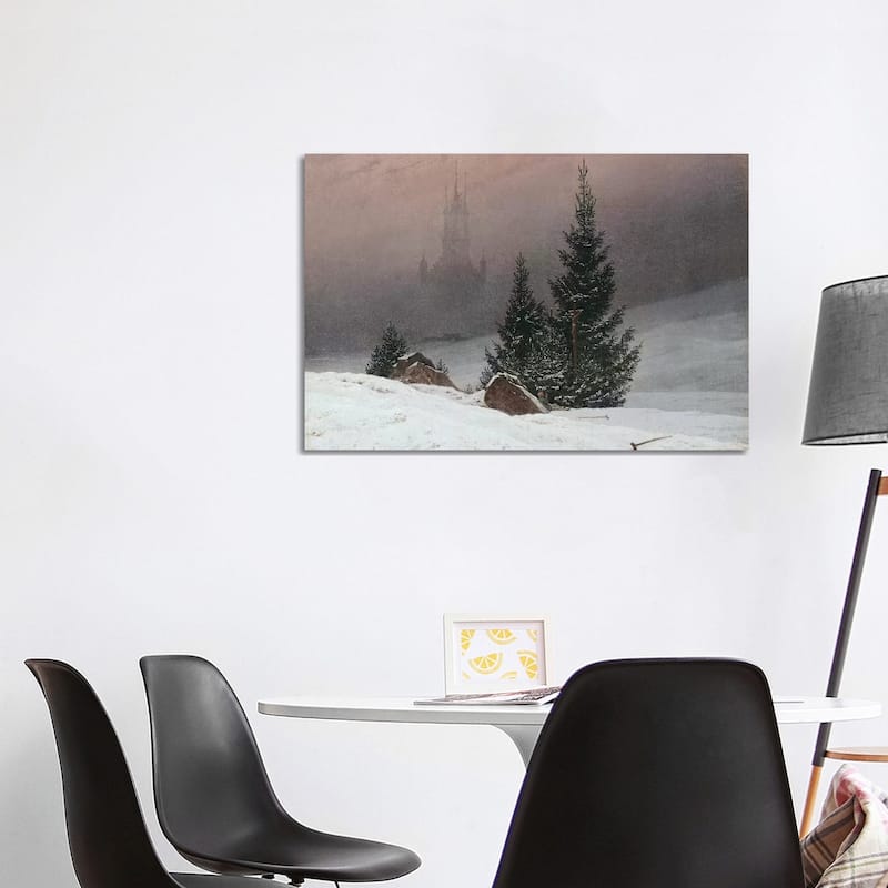iCanvas "Winter Landscape with a Church, c.1811 " by Caspar David Friedrich Canvas Print - 26x40x1.5
