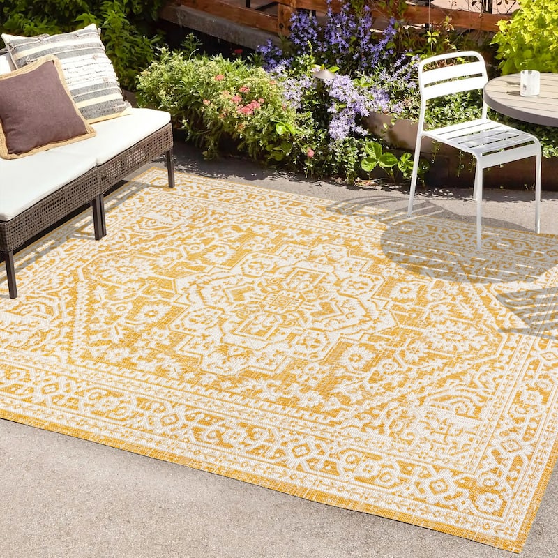 JONATHAN Y Rozetta Medallion Textured Weave Indoor/Outdoor Area Rug