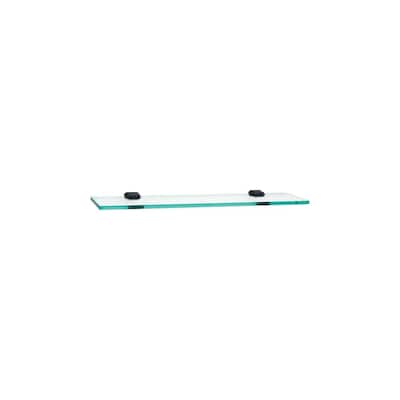 Alno Geometric 24 Inch Wide Glass Shelf with Brass Mounting Brackets