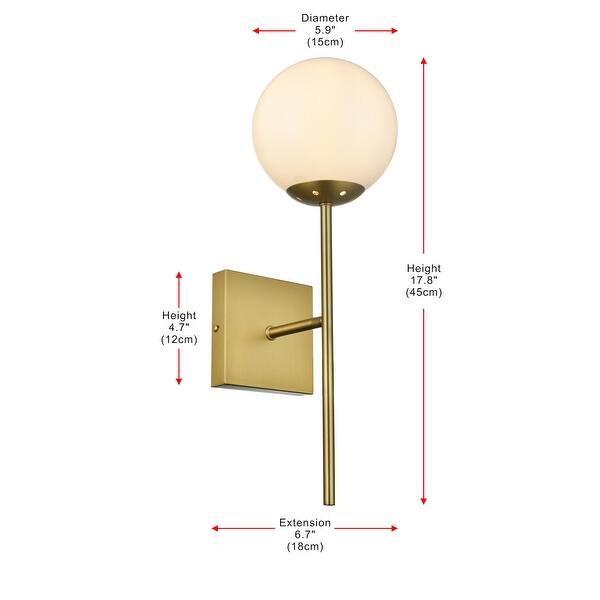 dimension image slide 0 of 2, Elegant Lighting LD2360 Neri 18" Tall Bathroom Sconce