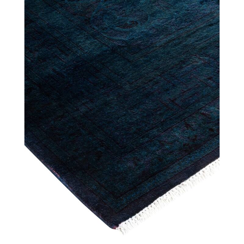 Overton Hand Knotted Wool Vintage Inspired Modern Contemporary Overdyed Purple Area Rug - 3' 1" x 5' 1"
