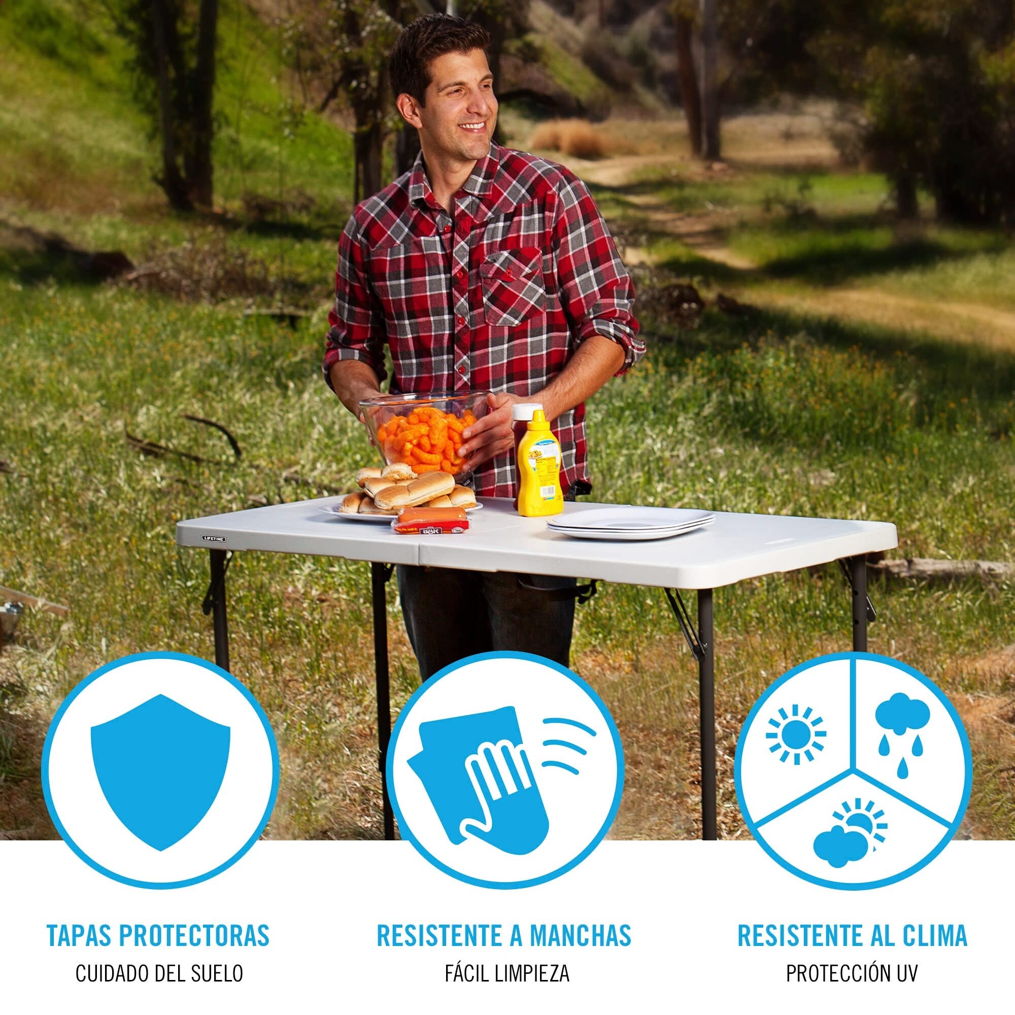 Mejores ofertas e historial de precios de LIFETIME PRODUCTS 3-ft x 6-ft  Outdoor Rectangle Plastic Gray Folding utility table | 80295 en  JoinHoney.com | Honey, image size:2000x2000