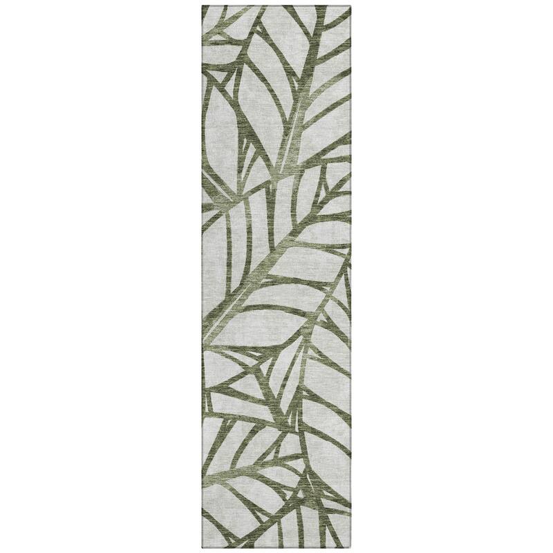 Machine Washable Indoor/ Outdoor Chantille Modern Palms Rug