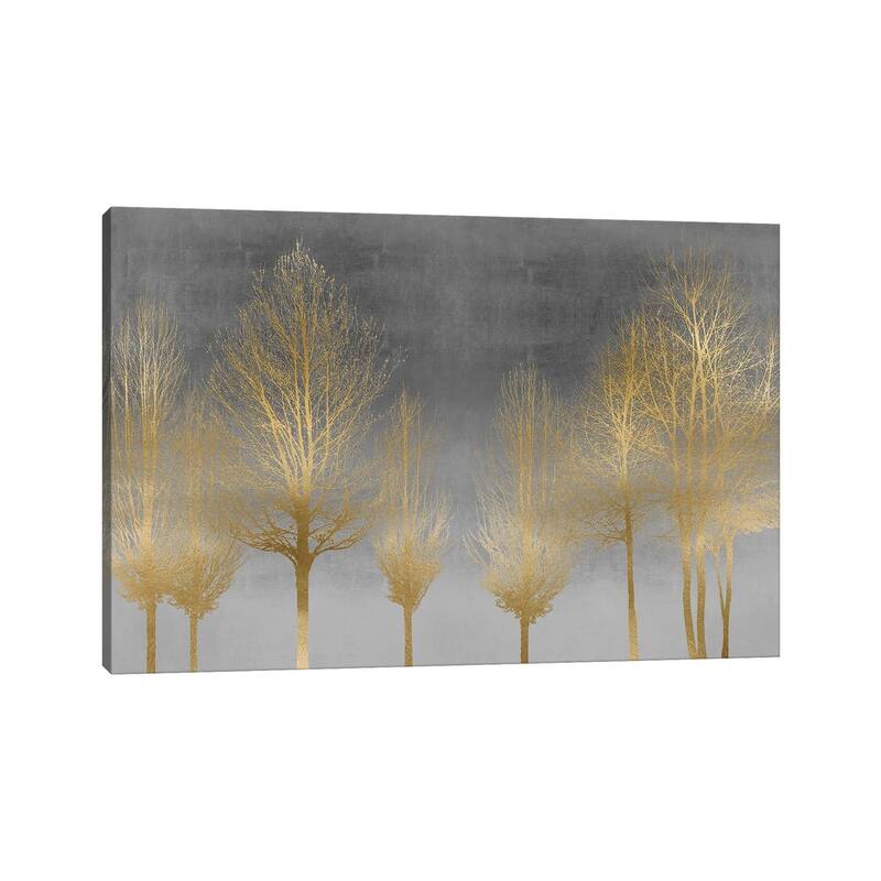 iCanvas "Gold Forest On Gray" by Kate Bennett Canvas Print