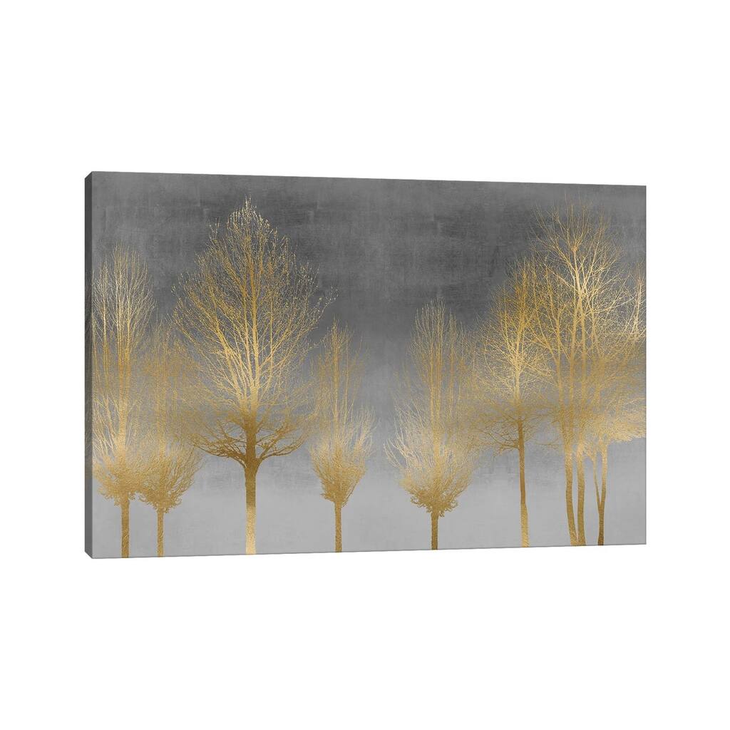 iCanvas "Gold Forest On Gray" by Kate Bennett Canvas Print