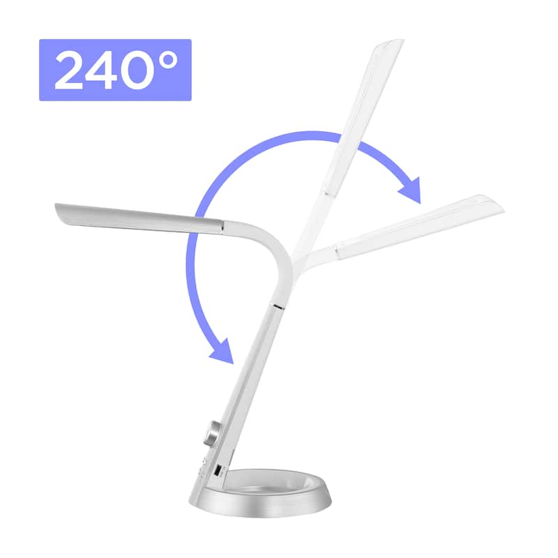 Dixon 19" Aluminum Contemporary Minimalist Adjustable Head Dimmable USB Charging LED Task Lamp, Black by JONATHAN Y - 18.5"
