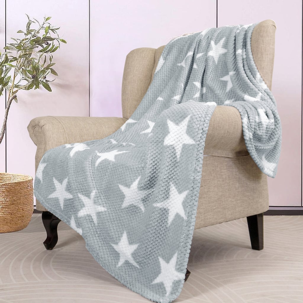 Star Printed Flannel Travel Throw