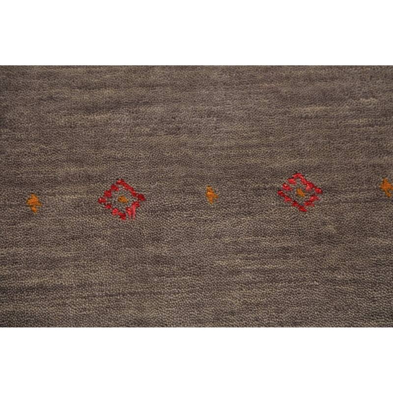 Striped Tribal Gabbeh Oriental Area Rug Handmade Wool Carpet - 4'10" x 7'10"