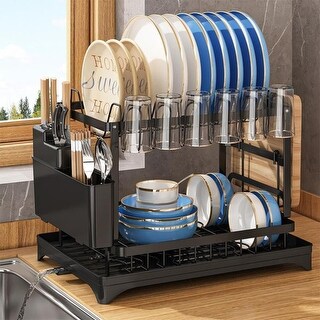 2 Tier Large Dish Drying Rack for Kitchen Counter - Bed Bath & Beyond ...